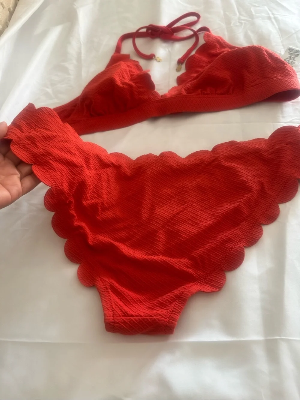 Jessica Simpson Red Scallop Bikini Set - Women Intimates & Sleepwear
